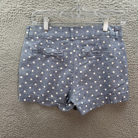 Old Navy Shorts Womens 2 Blue White Polka Dot Linen Blend Everyday Short Coastal - Picture 2 of 10